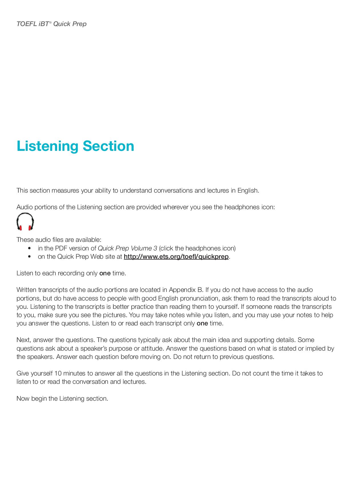 toefl listening practice test free download