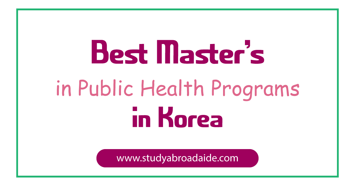 Best Master's in Public Health Programs Korea