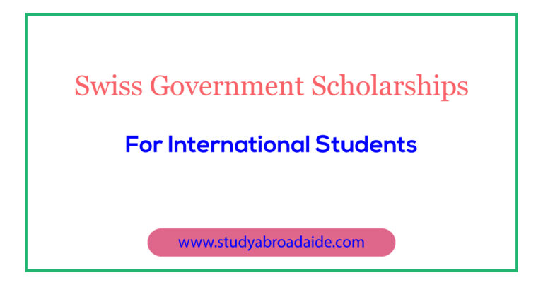 Swiss Government Scholarships for International Students